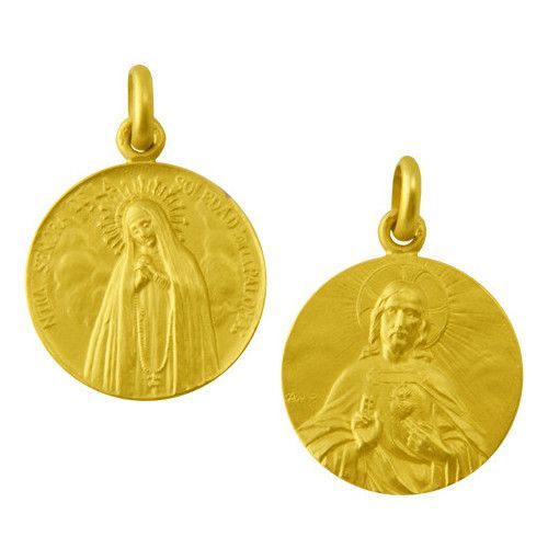 Escapulario Oro 18kts Nuestra Sra. De La Soledad/Sagrado Corazon 16mm ME1/1/147/16
