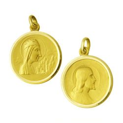 Escapulario Oro 18kts Nuestra Sra. de Montserrat/Cristo Salvador 16mm ME1/11/103/16