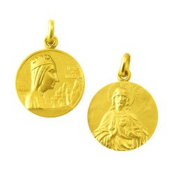 Escapulario Oro 18kts Nuestra Sra. de Montserrat/Sagrado Corazon 22mm ME1/1/70/22