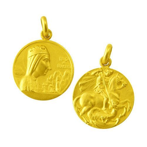 Escapulario Oro 18kts Nuestra Sra. de Montserrat / San Jorge 20mm ME1/1/102/18
