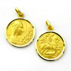 Escapulario Oro 18kts Nuestra Sra. de Montserrat / San Jorge 20mm ME1/11/102/20