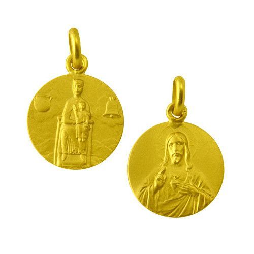 Escapulario Oro 18kts Nuestra Sra. de Nuria/Sagrado Corazon 16mm ME1/1/109/16