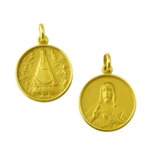 Escapulario Oro 18kts Virgen Begońa / Sagrado Corazon 18mm ME1/1/112/18