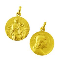 Escapulario Oro 18kts Virgen del Carmen Manto / Cristo Salvador 18mm ME1/16/160/18