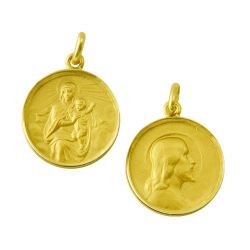 Escapulario Oro 18kts Virgen del Carmen Manto / Cristo Salvador 19mm ME1/9/160/19