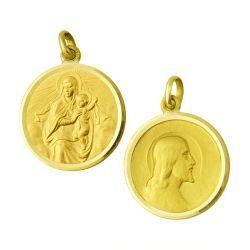Escapulario Oro 18kts Virgen del Carmen Manto / Cristo Salvador 22mm ME1/11/160/22