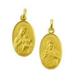 Escapulario Oro 18kts Virgen Del Carmen / Sagrado Corazon 21x14mm ME1/23/21