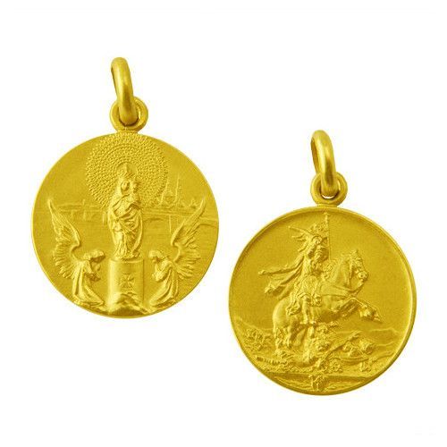Escapulario Oro 18kts Virgen del Pilar / Santiago Apostol 16mm ME1/1/128/16