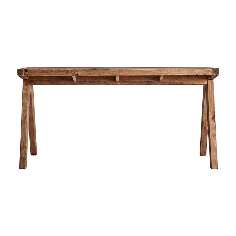 Escritorio Crissey de madera de pino reciclado en natural, 148 x 80 x 75 cm