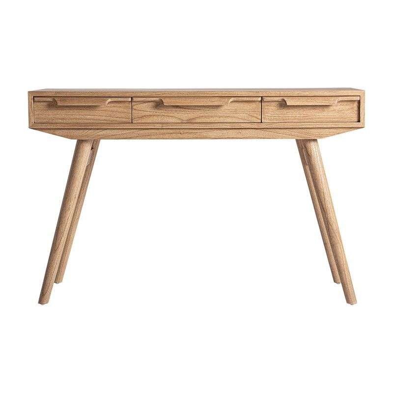 Escritorio Nyry de madera mindi en natural, 120 x 53 x 78 cm