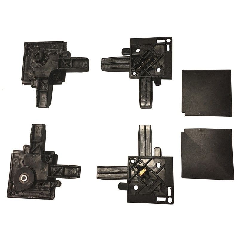 Escuadras (4) mosquit. corredera curva: rodto. Regulable