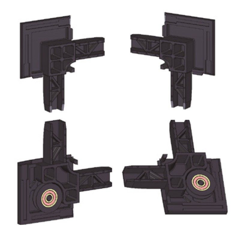 Escuadras (4) mosquitera corredera curva con rodamiento