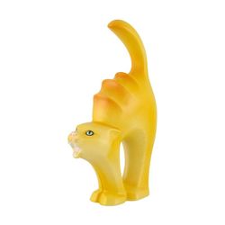 Escultura con forma de gato de porcelana en amarillo, 11,2 x 4,8 x 18,9 cm | Exuberant Friends