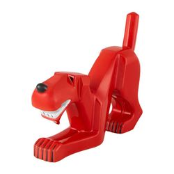 Escultura con forma de perro de porcelana en rojo, 18,2 x 4,3 x 14,8 cm | Exuberant Friends