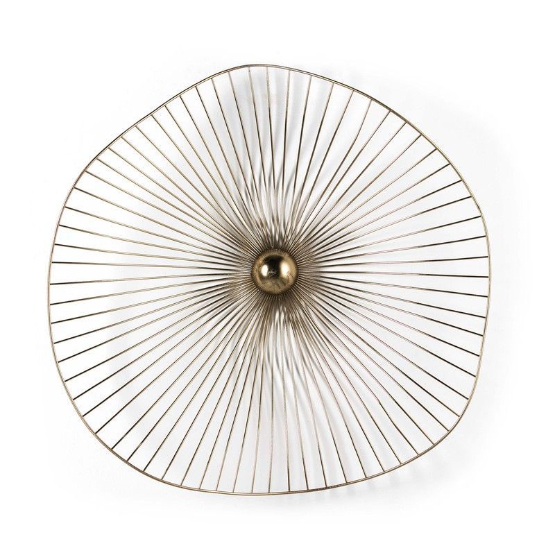 Escultura de metal dorado, 59x11x60 cm