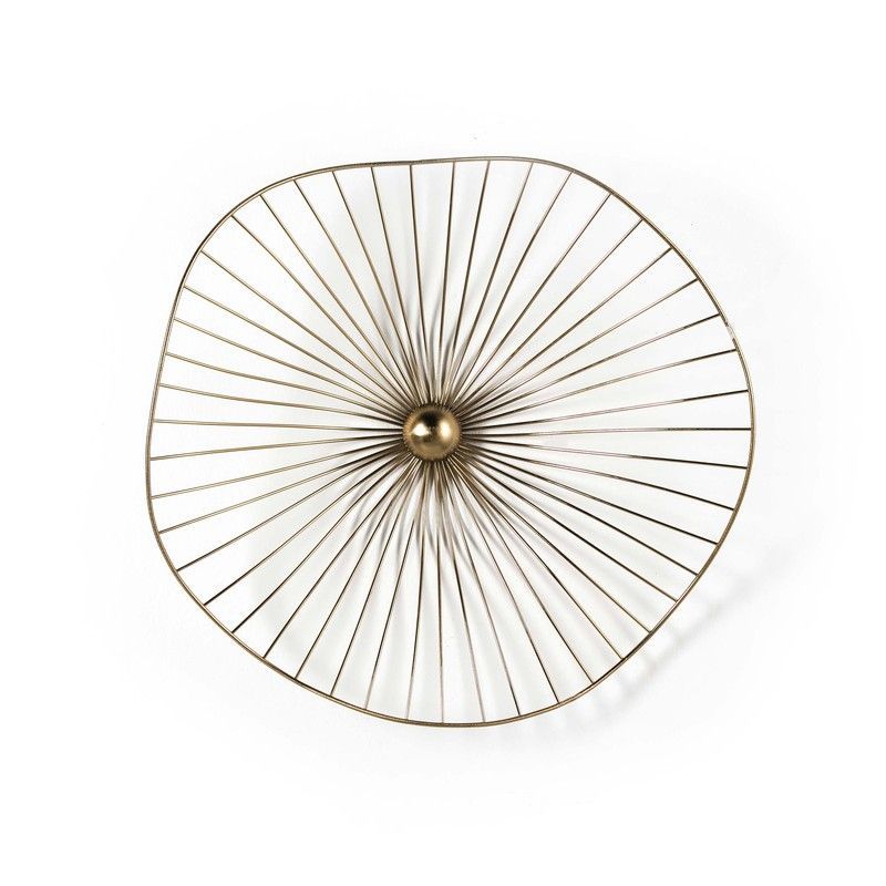 Escultura de metal en dorado, 39x10x37 cm