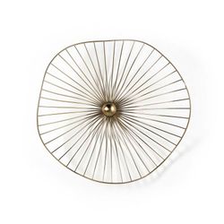 Escultura de metal en dorado, 39x10x37 cm