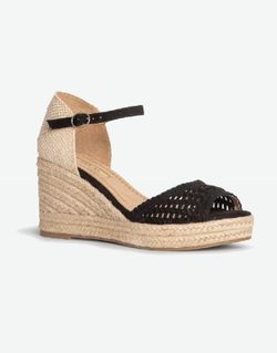 Esparteña Con Cuña Abierta Negro marca Corina REF