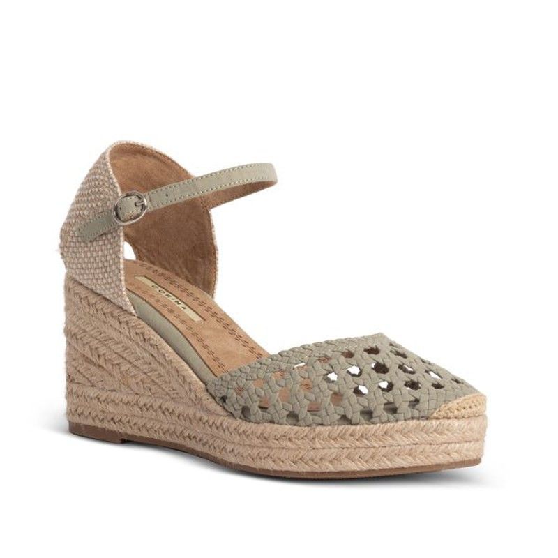 Esparteña Con Cuña Cerrada Verde marca Corina REF. M3367