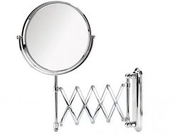 Espejo de aumento X3 y X5 con luz latón cromado Ac-256