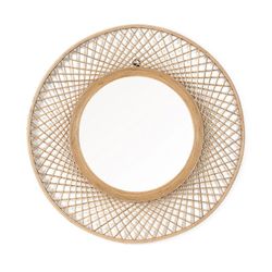 Espejo de bambú natural, Ø70 x 2 cm