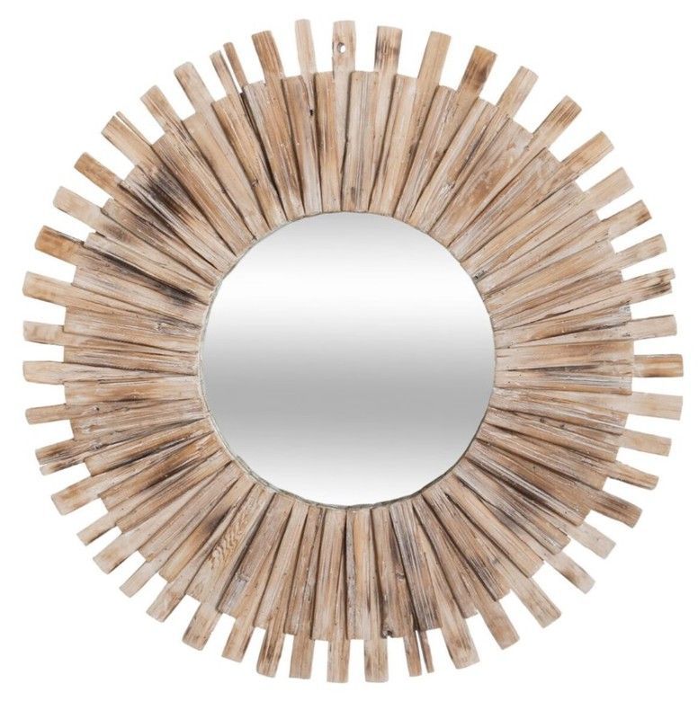 Espejo de madera flotante Manon Diám. 87 cm