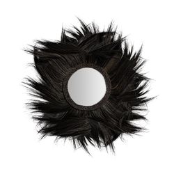 Espejo de pared de fibra natural en negro, 100 x 2 x 100 cm | Sinko