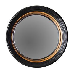 Espejo de Pared  de Resina y Espejo Negro/Dorado, Ø54x8 cm.