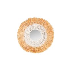 Espejo de rafia en marrón, 43 x 1 x 43 cm | Kasses