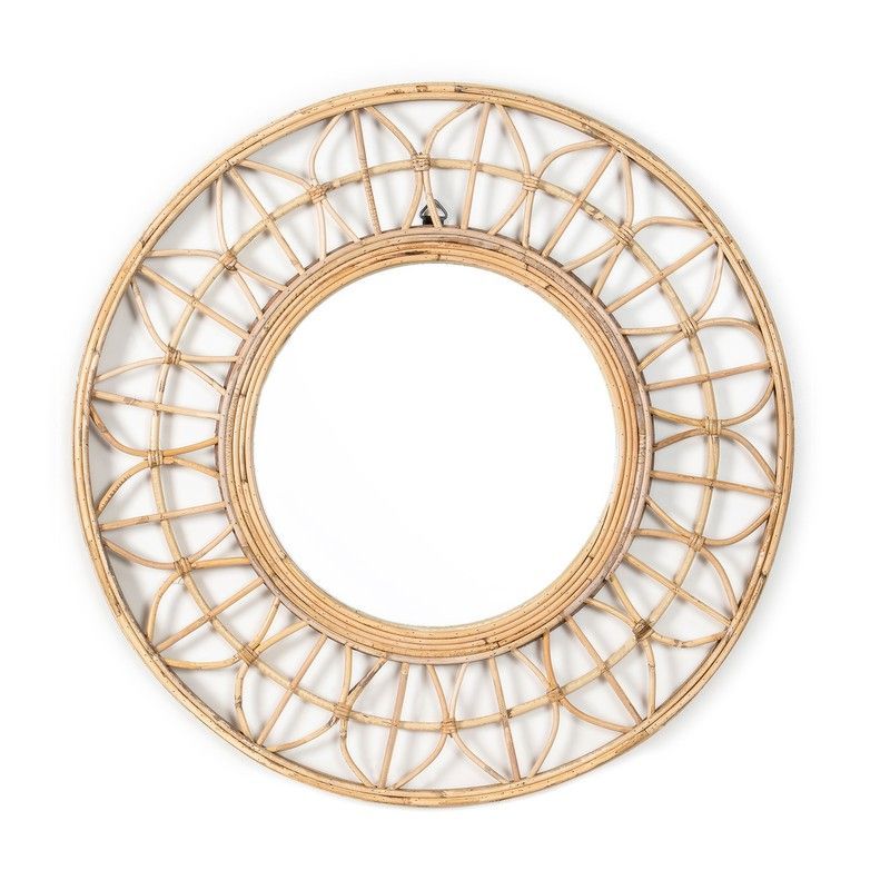 Espejo de ratán natural, Ø70 x 2 cm