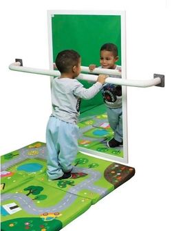 Espejo de seguridad: Madera blanco 100 x 65 cm