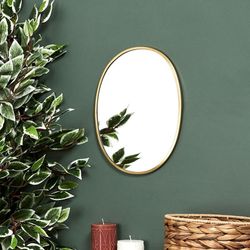 Espejo Deco Contorno Dore Ovalado