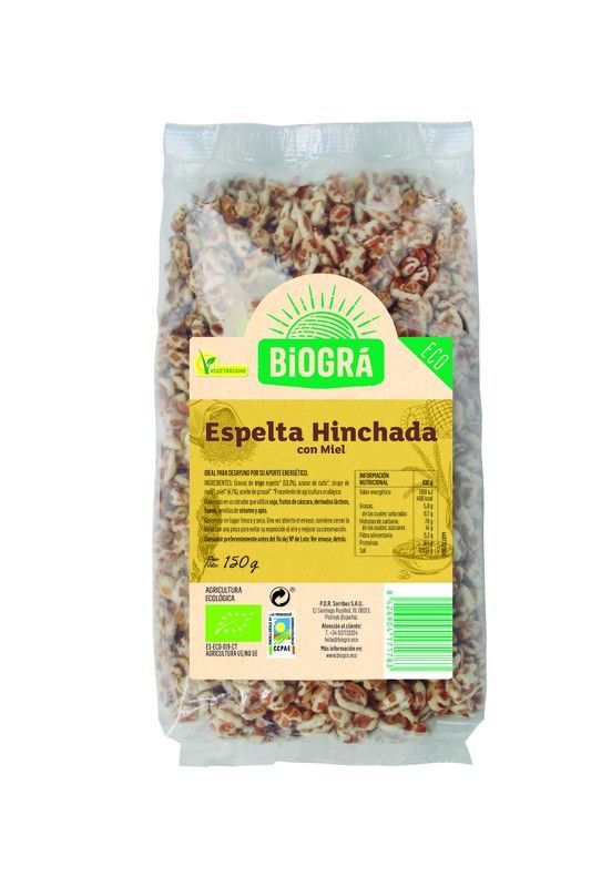 Espelta hinchada con miel 150g Ecológica Biogra