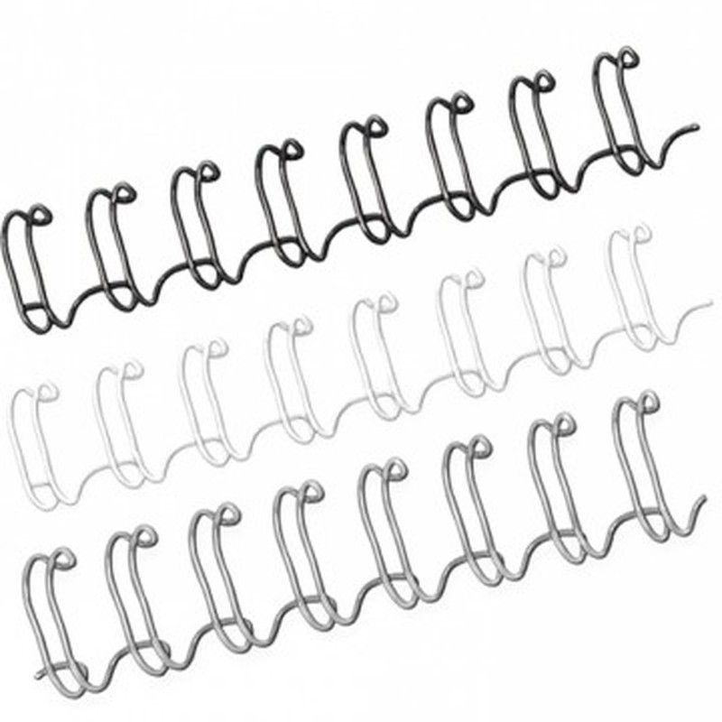 Espirales dobles wire para encuadernación. Caja de 100.