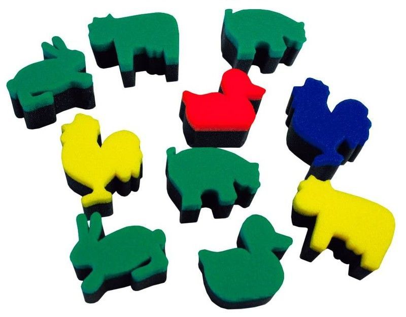 Esponjas para Imprimir: Animales Granja