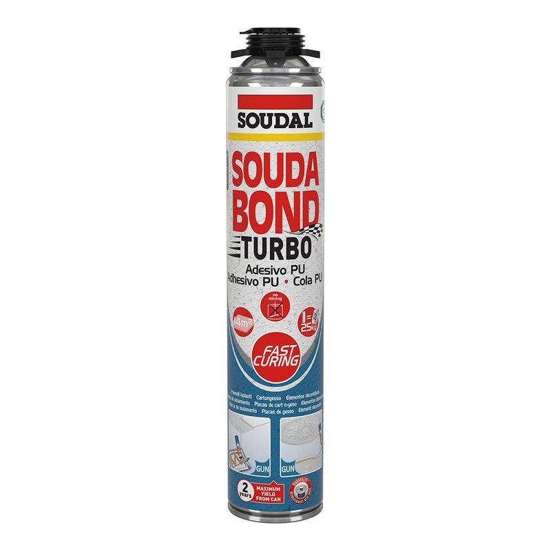 Espuma Adhesiva Turbo Soudabon Turbo Pistola 750ml Soudal