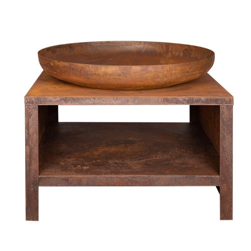 ESS. CUENCO DE FUEGO 80CM + LEÑERO NEGRO