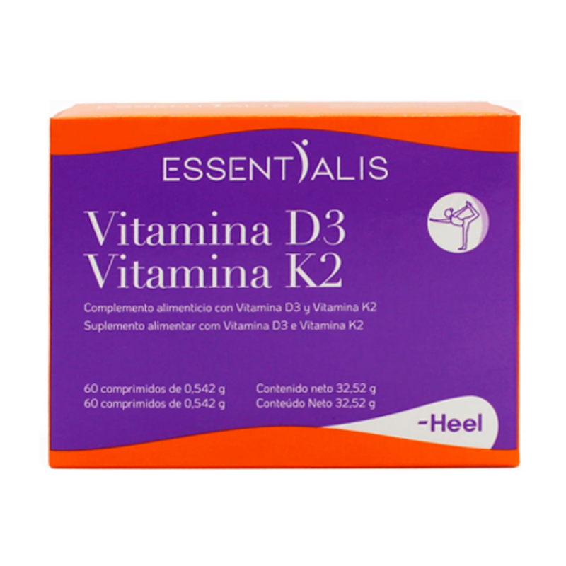 Essentialis Vitamina D3 + K2 60 comprimidos – Salud ósea e inmunidad