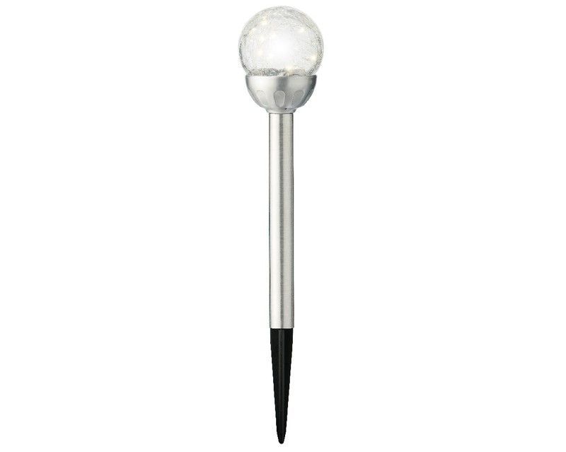 Estaca Luz Solar de Acero Inoxidable Fija dia 8.00-H30.00CM-10L Transparent/Warm white