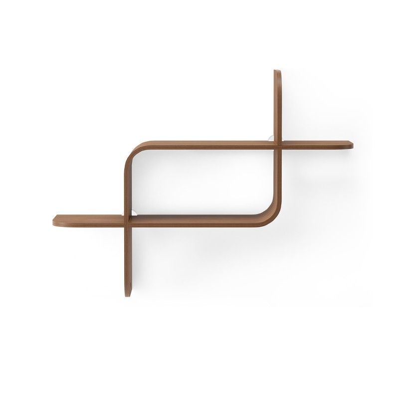 Estante de madera de caucho en natural oscuro, 62 x 15 x 47 cm | Montage