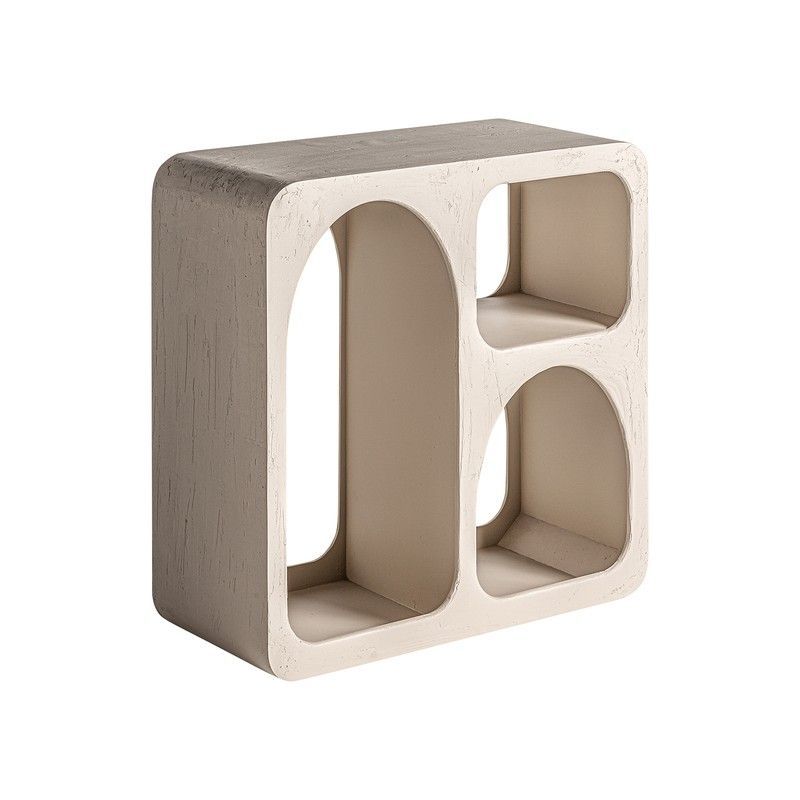 Estantería de madera de mango en marrón claro con 3 compartimentos, 80 x 35 x 80 cm | Kotka