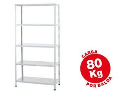 Estanteria metalica ar storage 180x90x40 cm 5 estantes 80 kg por estante color blanco