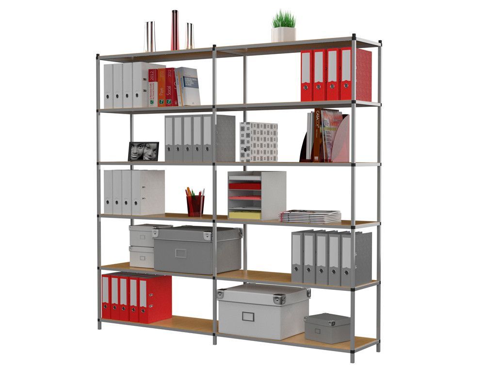 Estantería metálica de 6 estantes 200x100x35 cm