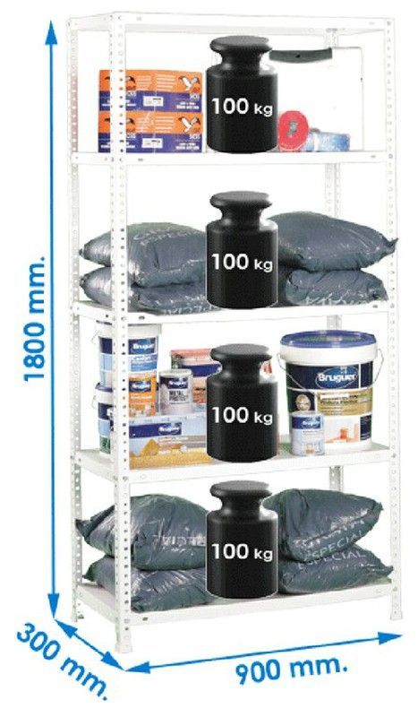 Estantería metálica economica blanca 300 PT0967 Profer Top