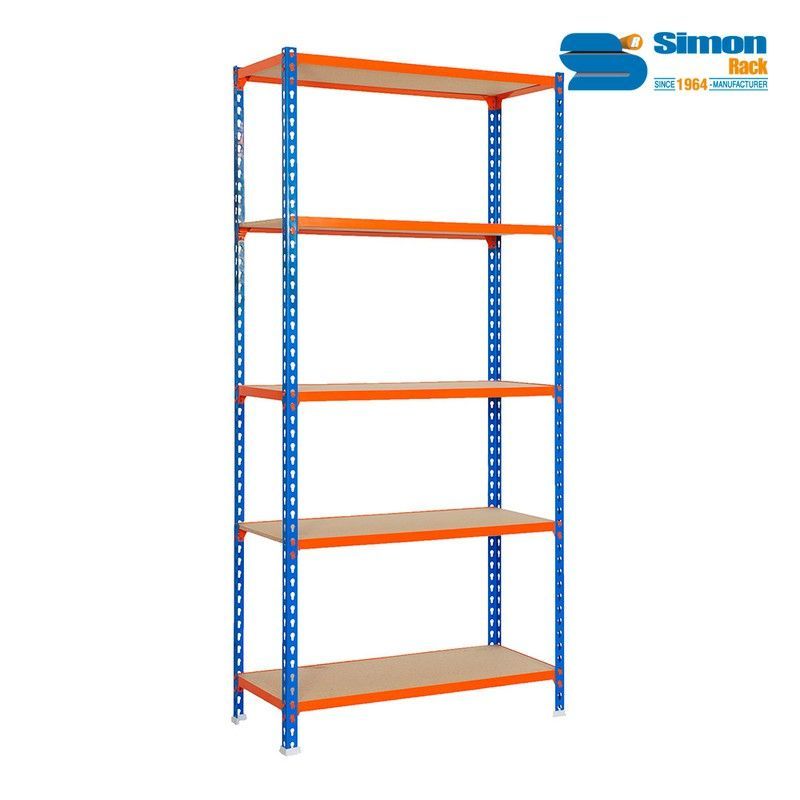 Estanteria metalica sin tornillos con aglomerado maderclick 5/400 simon rack