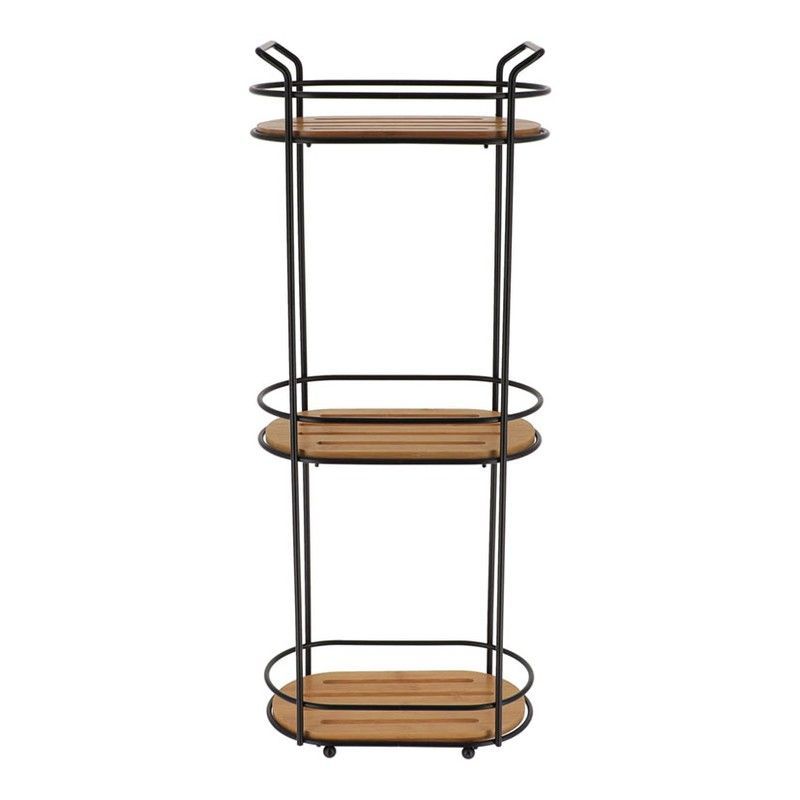 Estanteria Oval Metal + 3 Estantes Bambu