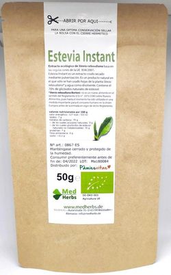 Estevia Instant Ecológico 50gr Pamies Vitae