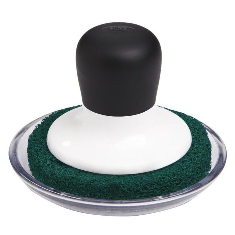 Estropajo con mango y bandeja oxo