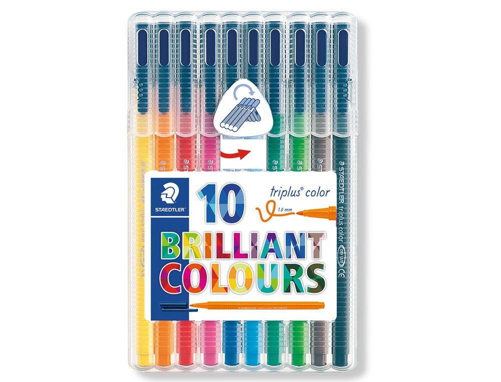 Estuche 10 rotuladores triplus color 323 colores surtidos Staedtler
