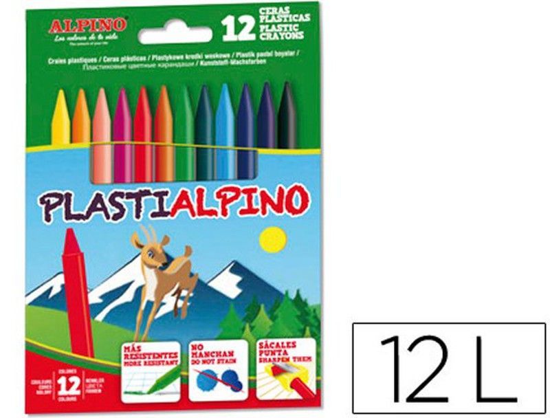 Estuche 12 Ceras Plastialpino
